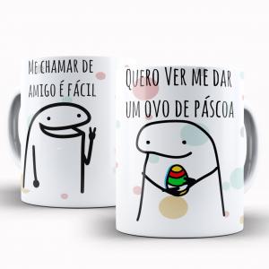 Caneca Personalizada Páscoa Flork Divertido Ovo de Páscoa Caneca de Cerâmica 325ml Área de Impressão = 20 x 9,5cm    
