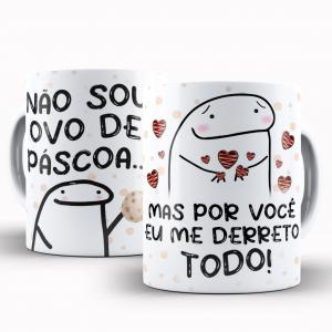 Caneca Personalizada Páscoa Flork Divertido Por Você Eu Me Derreto Caneca de Cerâmica 325ml Área de Impressão = 20 x 9,5cm    