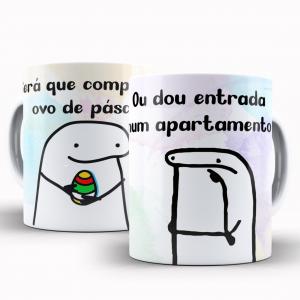Caneca Personalizada Páscoa Flork Divertido Será que Compro Caneca de Cerâmica 325ml Área de Impressão = 20 x 9,5cm    