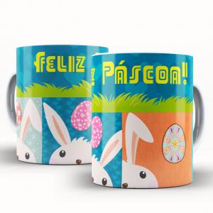 Caneca Personalizada Páscoa Tradicional 3 Caneca de Cerâmica 325ml Área de Impressão = 20 x 9,5cm    