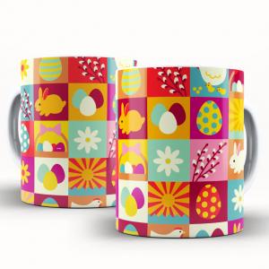 Caneca Personalizada Páscoa Tradicional 4 Caneca de Cerâmica 325ml Área de Impressão = 20 x 9,5cm    