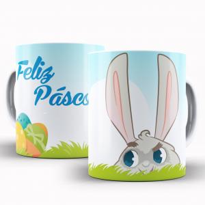 Caneca Personalizada Páscoa Tradicional 5 Caneca de Cerâmica 325ml Área de Impressão = 20 x 9,5cm    
