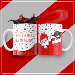Caneca Personalizada Pronta A Peça Que Me Faltava Caneca de Cerâmica 325ml Área de Impressão = 20 x 9,5cm    