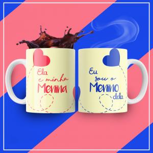 Caneca Personalizada Pronta Ela e Eu Caneca de Cerâmica 325ml Área de Impressão = 20 x 9,5cm    