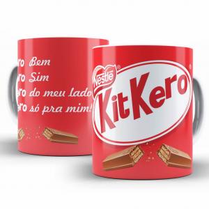 Caneca Personalizada Pronta KitKero Caneca de Cerâmica 325ml Área de Impressão = 20 x 9,5cm    