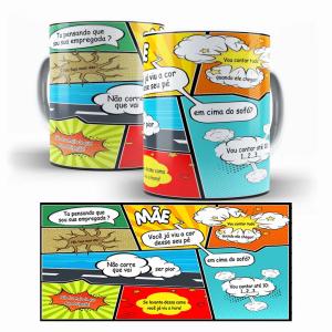 Caneca Personalizada Pronta - Mãe Caneca de Cerâmica 325ml Área de Impressão = 20 x 9,5cm    