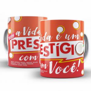 Caneca Personalizada Pronta Prestígio Caneca de Cerâmica 325ml Área de Impressão = 20 x 9,5cm    