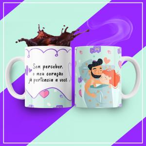 Caneca Personalizada Pronta Sem Perceber Caneca de Cerâmica 325ml Área de Impressão = 20 x 9,5cm    