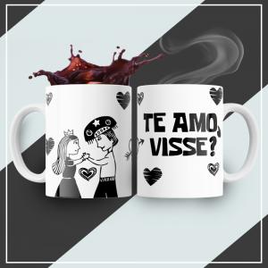 Caneca Personalizada Pronta Te Amo Caneca de Cerâmica 325ml Área de Impressão = 20 x 9,5cm    