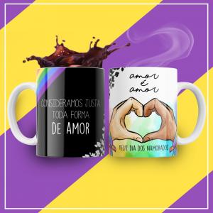 Caneca Personalizada Pronta Toda Forma de Amor Caneca de Cerâmica 325ml Área de Impressão = 20 x 9,5cm    