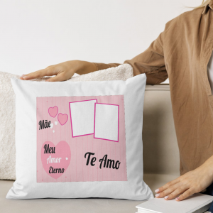 Capa de Almofada 30x30cm Personalizada Com Duas Fotos - Mãe Amor Eterno Poliéster Área de Impressão = 20(L) x 20(A)cm Impressão frente e verso   Após concluir o pagamento, clique em preencher formulário para anexar seu arquivo ou escrever seu texto