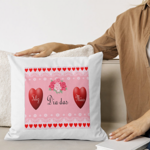 Capa de Almofada 30x30cm Personalizada Pronta - Feliz Dia Das Mães Poliéster Área de Impressão = 20(L) x 20(A)cm Impressão frente e verso   