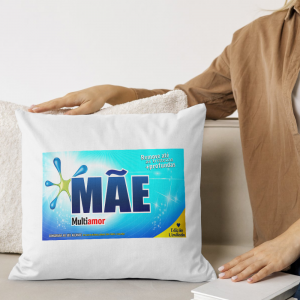 Capa de Almofada 40x40cm Personalizada Pronta - Mãe Multiamor Poliéster Área de Impressão = 28(L) x 20(A)cm Impressão frente e verso   