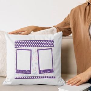 Capa de Almofada 30x30cm Personalizada Com Duas Fotos - Feliz Dia Das Mães Poliéster Área de Impressão = 20(L) x 20(A)cm Impressão frente e verso   Após concluir o pagamento, clique em preencher formulário para anexar seu arquivo ou escrever seu texto