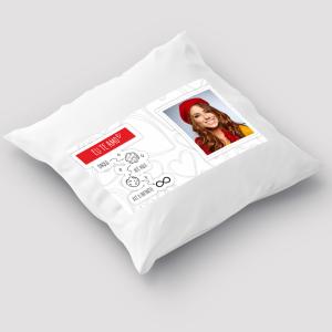 Capa de Almofada 40x40cm Personalizada Com Duas Fotos - Feliz Dia Dos Namorados 4 Poliéster Área de Impressão = 28(L) x 20(A)cm Impressão frente e verso   Após concluir o pagamento, clique em preencher formulário para anexar seu arquivo ou escrever seu texto