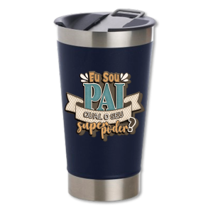 Copo Térmico Personalizado Eu Sou Pai Inox Área de Impressão = 10 x 6cm Frente colorido  Texturizado 