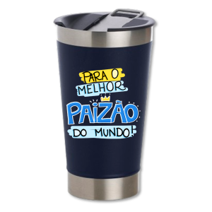 Copo Térmico Personalizado Melhor Paizão Inox Área de Impressão = 10 x 6cm Frente colorido  Texturizado 