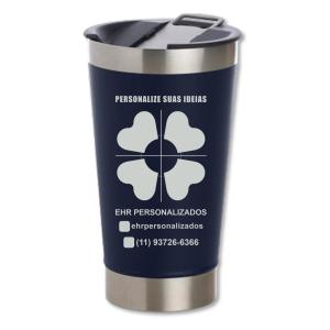 Copo Térmico Preto 500ml com Abridor Inox Área de Impressão = 10 x 6cm Frente laser   Após concluir o pagamento, clique em preencher formulário para anexar seu arquivo ou escrever seu texto