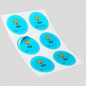 Etiqueta Adesiva Personalizada do Seu Jeito Vinil Laminado Brilho Redonda 4x4cm Vinil laminado brilho 4x4cm 4x0 - Frente colorido e verso em branco Impressão solvente Corte redondo Após concluir o pagamento, clique em preencher formulário para anexar seu arquivo ou escrever seu texto