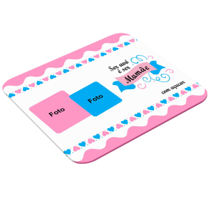 Mouse Pad Retangular Personalizado Com Duas Fotos - Avó Latex 19 x 23cm    Após concluir o pagamento, clique em preencher formulário para anexar seu arquivo ou escrever seu texto