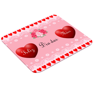 Mouse Pad Retangular Personalizado - Feliz Dia Das Mães 3 Latex 19 x 23cm    