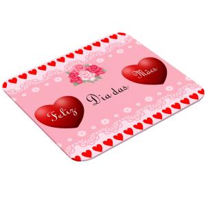 Mouse Pad Retangular Personalizado - Feliz Dia Das Mães 3 Latex 19 x 23cm    