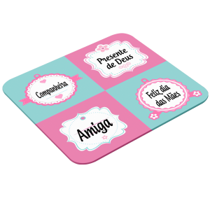 Mouse Pad Retangular Personalizado - Mãe Amiga Latex 19 x 23cm    