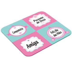 Mouse Pad Retangular Personalizado - Mãe Amiga Latex 19 x 23cm    