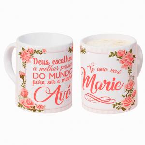 Caneca Personalizada com Nome Avó Caneca de Cerâmica 325ml Área de Impressão = 20 x 9,5cm    Após concluir o pagamento, clique em preencher formulário para anexar seu arquivo ou escrever seu texto