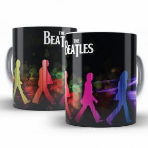 Caneca Personalizada Pronta Beatles 1 Caneca de Cerâmica 325ml Área de Impressão = 20 x 9,5cm    