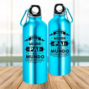 Squeeze de Alumínio Personalizado - Melhor Pai Alumínio Área de Impressão = 18(L) x 9(A)cm    