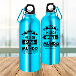 Squeeze de Alumínio Personalizado - Melhor Pai Alumínio Área de Impressão = 18(L) x 9(A)cm    
