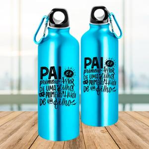 Squeeze de Alumínio Personalizado - Pai Alumínio Área de Impressão = 18(L) x 9(A)cm    