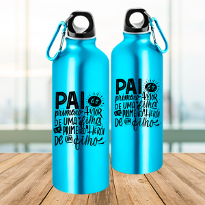 Squeeze de Alumínio Personalizado - Pai Alumínio Área de Impressão = 18(L) x 9(A)cm    