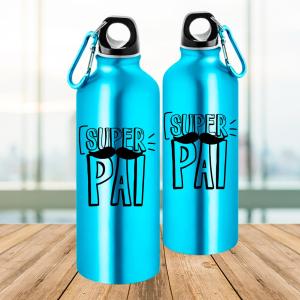 Squeeze de Alumínio Personalizado - Super Pai Alumínio Área de Impressão = 18(L) x 9(A)cm    