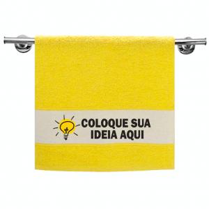 Toalha Lavabo Amarela Personalizada Do Seu Jeito Algodão/Poliéster Área de Impressão: 7x27cm Impressão frente   Após concluir o pagamento, clique em preencher formulário para anexar seu arquivo ou escrever seu texto