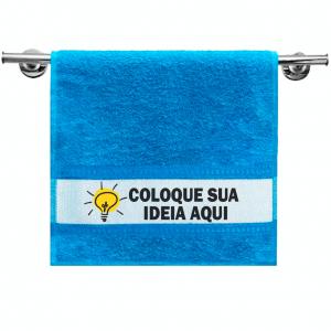 Toalha Lavabo Azul Personalizada Do Seu Jeito Algodão/Poliéster Área de Impressão: 7x27cm Impressão frente   Após concluir o pagamento, clique em preencher formulário para anexar seu arquivo ou escrever seu texto