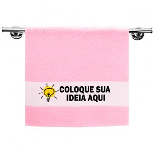 Toalha Lavabo Rosa Personalizada Do Seu Jeito Algodão/Poliéster Área de Impressão: 7x27cm Impressão frente   Após concluir o pagamento, clique em preencher formulário para anexar seu arquivo ou escrever seu texto